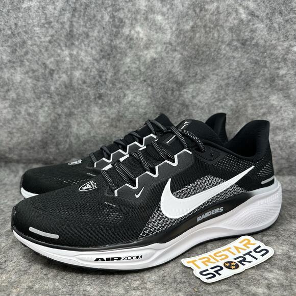 Las Vegas Raiders Nike Zoom Pegasus 41 Running Shoes Mens Size 11 Black NFL - Picture 1 of 8